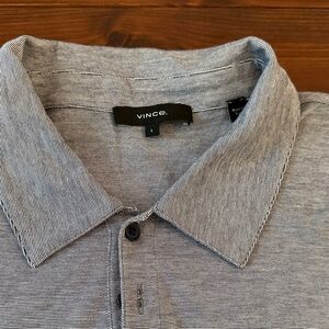 Vince Charcoal Pinstripe Polo